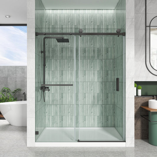 LXS05 Matte Black Frameless Shower Door