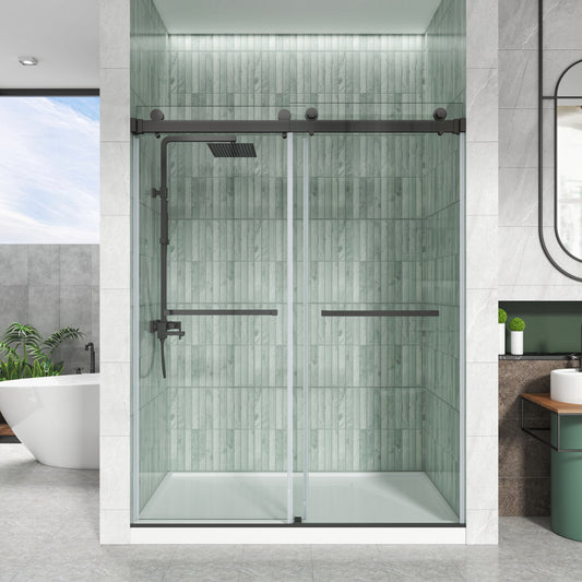LXD01 Matte Black Frameless Shower Door