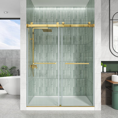 LXD01 Brushed Gold Frameless Shower Door