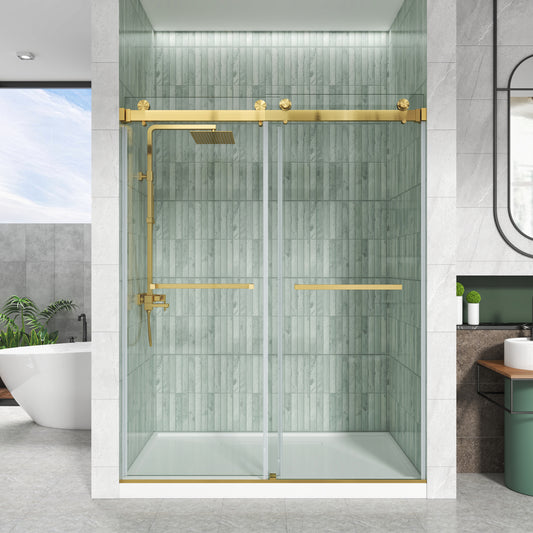 LXD01 Brushed Gold Frameless Shower Door