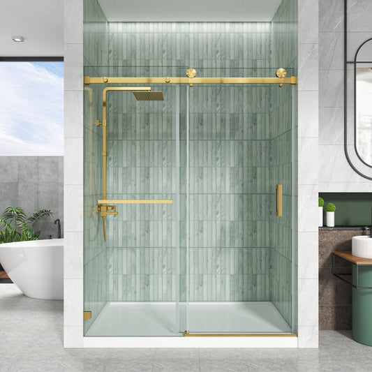 LXS05 Brushed Gold Frameless Shower Door